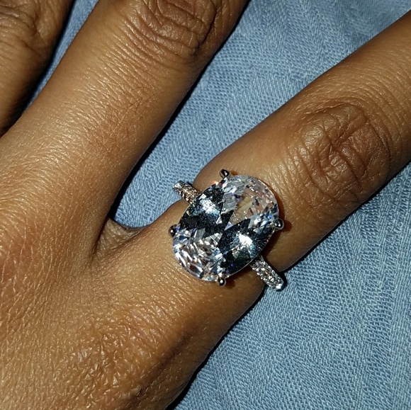 💍925 SILVER PLATED SAPPHIRE SILVER RING 💍 - Picture 4 of 4